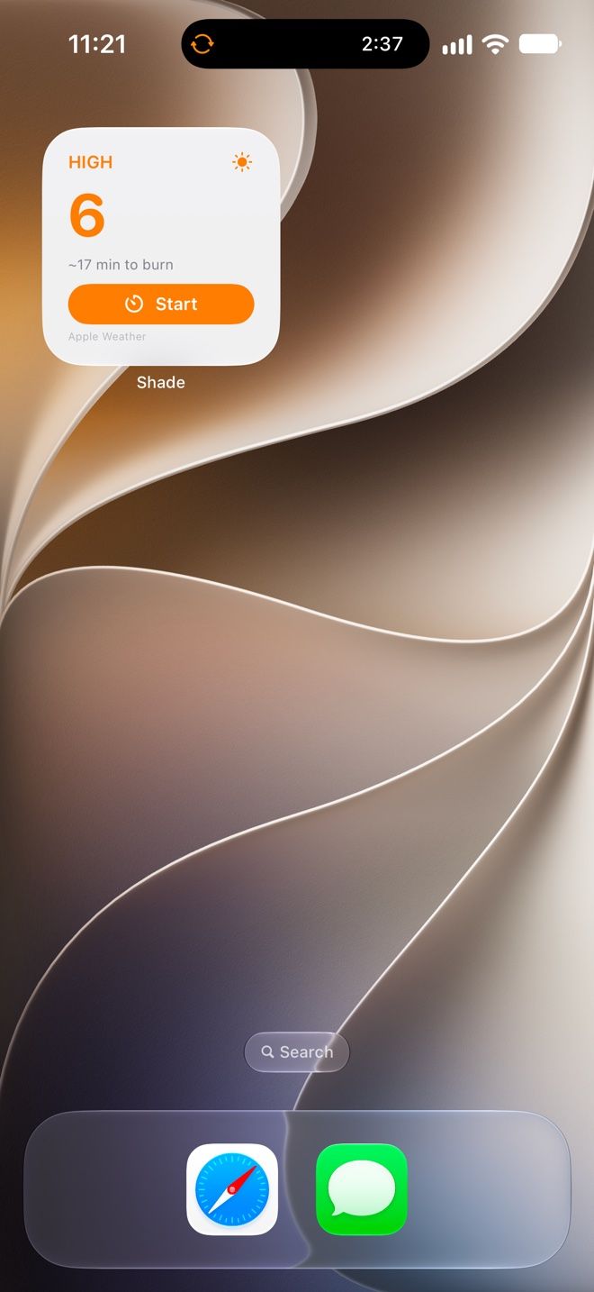 Shade Home Screen widgets